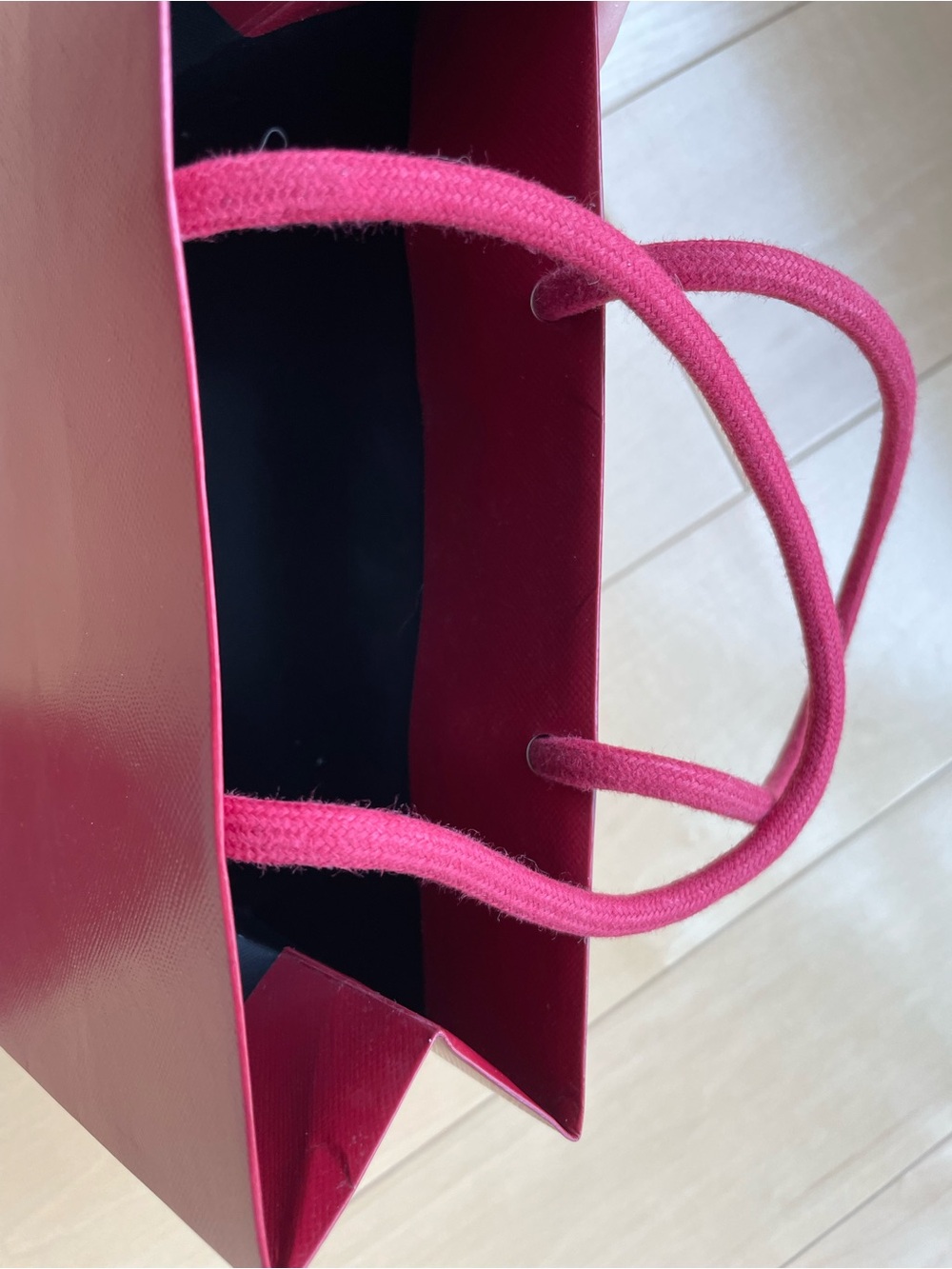 Cartier Gift Bag size 8" x 7" x 3" Red/Red Cord Handles And Receipt Envelope - Picture 7 of 16